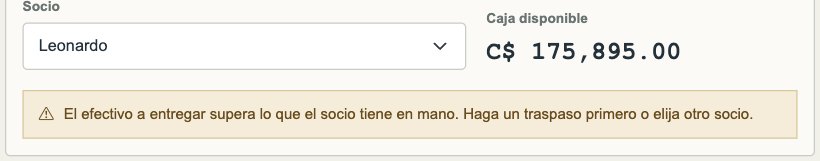 Aviso de efectivo insuficiente